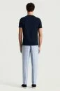 Merserize Pamuk Bisiklet Yaka Lacivert T-Shirt