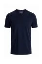 Merserize Pamuk Bisiklet Yaka Lacivert T-Shirt