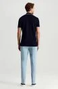 Merserize Pamuk Fermuar Detaylı Lacivert Triko Polo