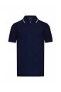 Merserize Pamuk Fermuar Detaylı Lacivert Triko Polo