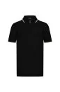 Merserize Pamuk Fermuar Yaka Siyah Triko Polo