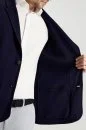 Merserize Pamuk Lacivert Triko Blazer Ceket