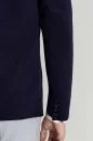 Merserize Pamuk Lacivert Triko Blazer Ceket