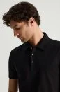 Merserize Pamuk Siyah Polo Yaka T-Shirt