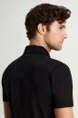 Merserize Pamuk Siyah Polo Yaka T-Shirt