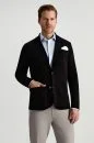 Merserize Pamuk Siyah Triko Blazer Ceket