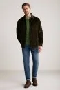 Koyu Yeşil Kadife Dış Giyim Gömlek - Thumbnail