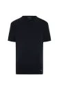 Modal Pamuk Karışım Fitilli Örgü Detaylı Siyah T-Shirt