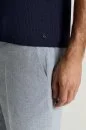 Modal Pamuk Karışım Fitilli Örgü Detaylı Lacivert T-Shirt