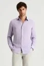 Mor Saf Keten Spor Gömlek