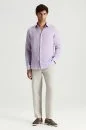 Mor Saf Keten Spor Gömlek