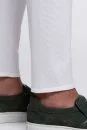 Nakış Logolu Bağcıklı Kırık Beyaz Triko Pantolon - Thumbnail