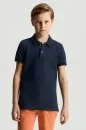 Vintage Görünümlü Lacivert Polo Yaka Çocuk T-Shirt