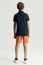 Vintage Görünümlü Lacivert Polo Yaka Çocuk T-Shirt