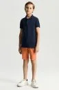 Vintage Görünümlü Lacivert Polo Yaka Çocuk T-Shirt