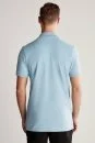 Vintage Görünümlü Mavi Polo Yaka T-Shirt - Thumbnail
