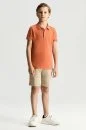 Vintage Görünümlü Turuncu Polo Yaka Çocuk T-Shirt