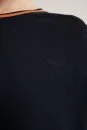 Nakış Logolu Yaka Detaylı Lacivert Triko Çocuk T-Shirt - Thumbnail