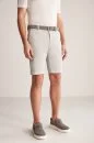 Açık Gri Pamuk Chino Bermuda Şort