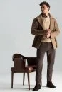Pamuk Karışım 5 Cep Koyu Kahverengi Kadife Pantolon - Thumbnail