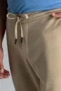 Pamuk Karışım Relax Fit Jogger Bej Chino Pantolon - Thumbnail
