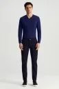 Pamuk Karışım Slim Fit 5 Cep Lacivert Yazlık Chino Pantolon