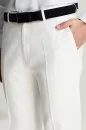 Pamuk Keten Karışım Beyaz Yazlık Chino Pantolon