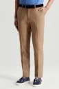 Pamuk Keten Karışım Kahverengi Yazlık Chino Pantolon