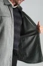 Pamuk Tencel Kumaş Metal Düğmeli Antrasit Ceket Gömlek - Thumbnail
