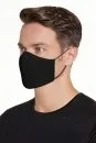 Pamuk Yıkanabilir Siyah Triko Maske - Thumbnail