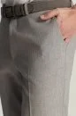 Pamuk Yün Karışım Gri Chino Pantolon