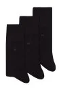 Pamuklu Siyah Üçlü Çorap Seti - Thumbnail