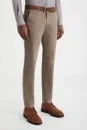 Pamuklu Tütün Rengi Regular Fit Chino Pantolon - Thumbnail