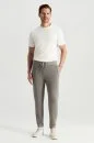 Pike Örgü Pamuk Karışım Açık Gri Triko Lounge Pantolon