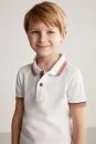 Pike Pamuk Beyaz Çocuk Polo T-Shirt - Thumbnail