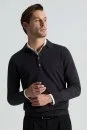 Extrafine Merino Polo Yaka Antrasit Triko - Thumbnail