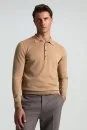 Polo Yaka Merino Yün Camel Triko - Thumbnail