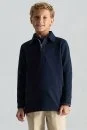 Polo Yaka Pamuk Karışımlı Lacivert Çocuk Sweatshirt - Thumbnail