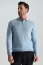 Polo Yaka Saf Kaşmir Gök Mavisi Kazak Polo Yaka Saf Kaşmir Gök Mavisi Kazak - Thumbnail