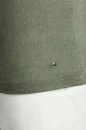Saf Keten Haki Bisiklet Yaka T-Shirt