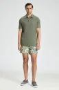 Saf Keten Haki Polo Yaka T-Shirt