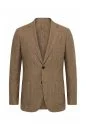 Saf Keten İtalyan Kumaş Kahverengi Blazer Ceket