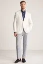 Saf Keten Kırık Beyaz Yazlık Blazer Ceket - Thumbnail