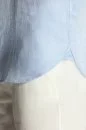 Saf Keten Kısa Kollu Gök Mavi Gömlek
