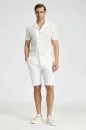 Saf Keten Kısa Kollu Beyaz Gömlek