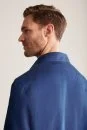 Saf Keten Lacivert Dış Giyim Gömlek - Thumbnail