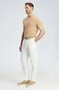 Saf Keten Beyaz Pileli Pantolon