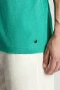 Saf Keten Turkuaz Polo Yaka T-Shirt