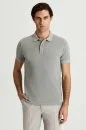 Saf Pamuk Açık Gri Polo Yaka T-Shirt