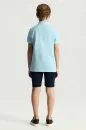 Saf Pamuk Açık Mavi Polo Yaka Çocuk T-Shirt